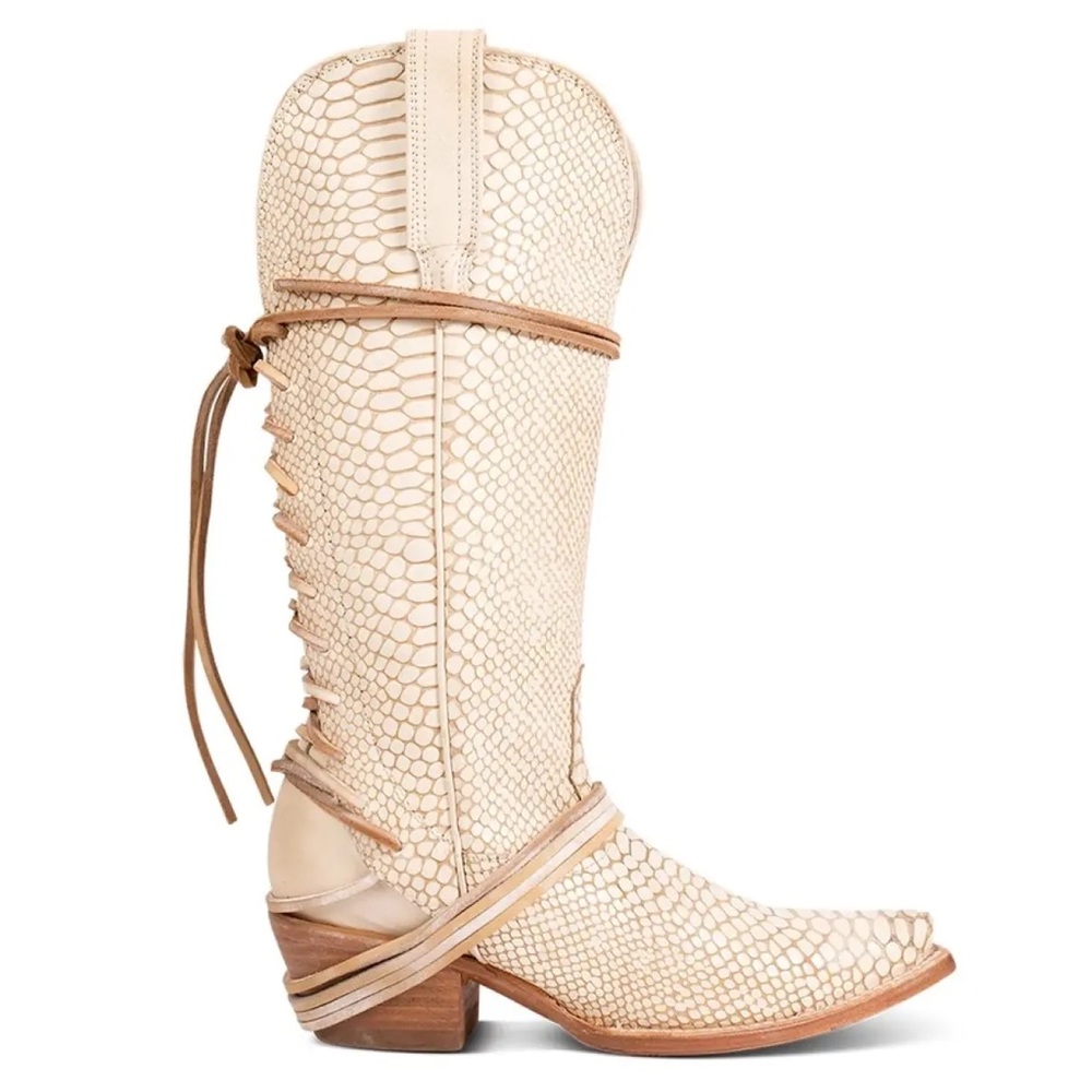 Freebird boots 9 nib white snake wardon